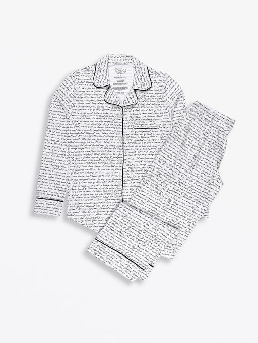 Holy Pals Adult Women's Pajamas Love One Another Womens PJ Notch Collar Set Cotton