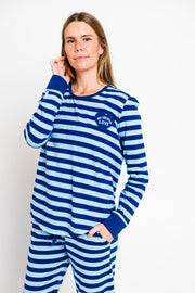 Holy Pals Adult Women's Pajamas No Greater Love Blue Womens PJ Jogger Set Cotton