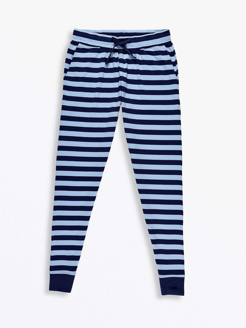 Holy Pals Adult Women's Pajamas No Greater Love Blue Womens PJ Jogger Set Cotton