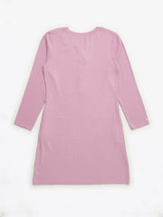 Holy Pals Adult Women's Pajamas Solid Mauve Womens Nightgown PJ Ribbed Cotton-Bamboo Blend