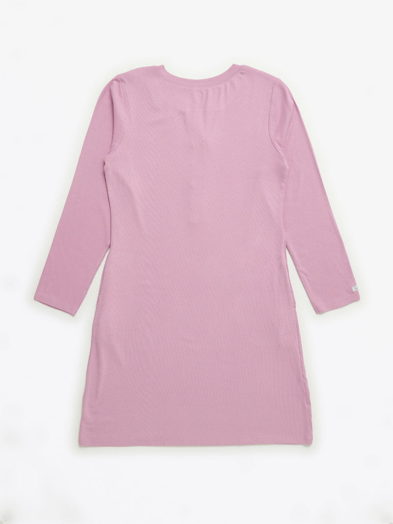 Holy Pals Adult Women's Pajamas Solid Mauve Womens Nightgown PJ Ribbed Cotton-Bamboo Blend