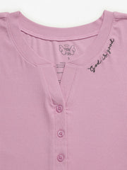 Holy Pals Adult Women's Pajamas Solid Mauve Womens Nightgown PJ Ribbed Cotton-Bamboo Blend
