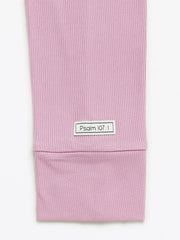 Holy Pals Adult Women's Pajamas Solid Mauve Womens PJ Jogger Set Ribbed Cotton-Bamboo Blend