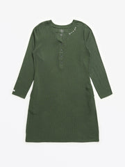 Holy Pals Adult Women's Pajamas Solid Olive Womens Nightgown PJ Ribbed Cotton-Bamboo Blend