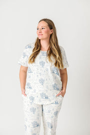Holy Pals Adult Women's Pajamas The Empty Tomb Womens PJ Short Sleeve Jogger Set Cotton