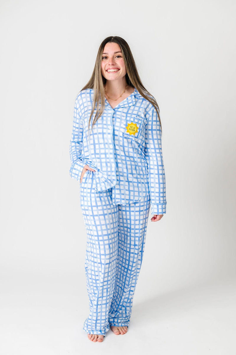 Holy Pals Adult Women's Pajamas The Risen Son Womens PJ Notch Collar Set Bamboo