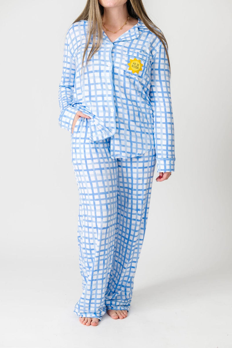Holy Pals Adult Women's Pajamas The Risen Son Womens PJ Notch Collar Set Bamboo