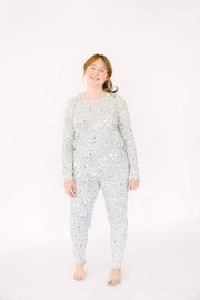 Holy Pals Adult Women's Pajamas Walking on Water Womens PJ Jogger Set Ribbed Cotton-Bamboo Blend