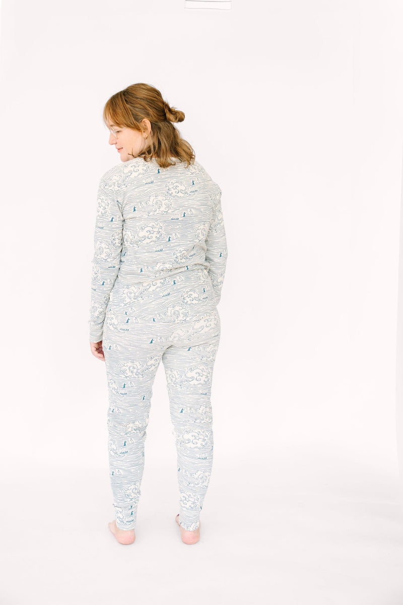 Holy Pals Adult Women's Pajamas Walking on Water Womens PJ Jogger Set Ribbed Cotton-Bamboo Blend