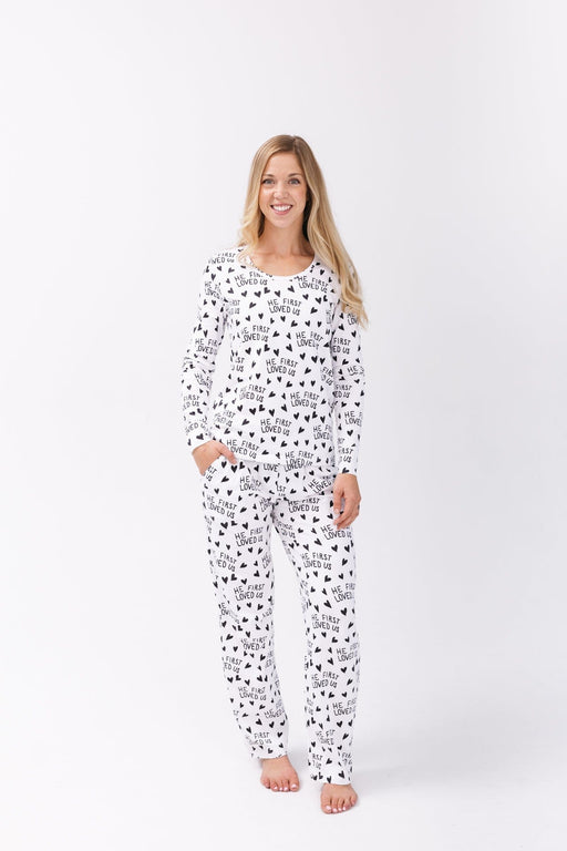 Holy Pals Adult Women's PJs He First Loved Us Women's PJ Set Cotton