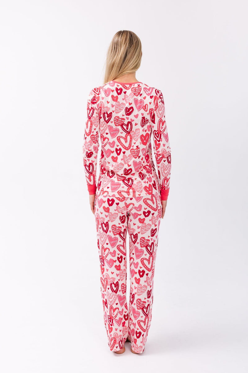 Holy Pals Adult Women's PJs John 3:16 Pink Women's PJ Set Bamboo