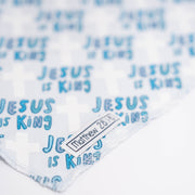 Holy Pals Animal Jesus Is King Blue Pet Bandana Bamboo