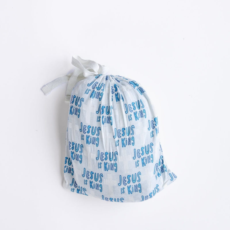 Holy Pals Bedsheet Jesus Is King Blue Bedsheet Bamboo