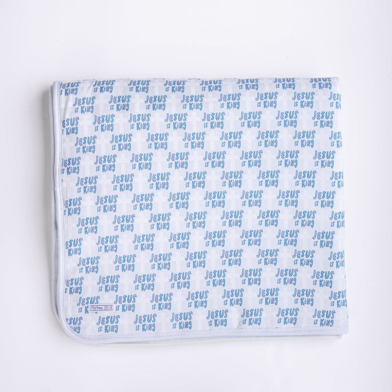 Holy Pals Blanket Jesus Is King Blue Blanket Bamboo