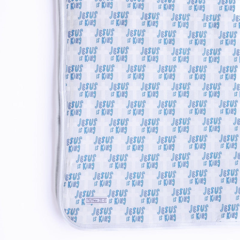 Holy Pals Blanket Jesus Is King Blue Blanket Bamboo
