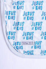 Holy Pals Blanket Jesus Is King Blue Swaddle Bamboo