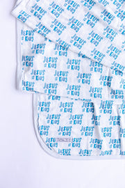 Holy Pals Blanket Jesus Is King Blue Swaddle Bamboo