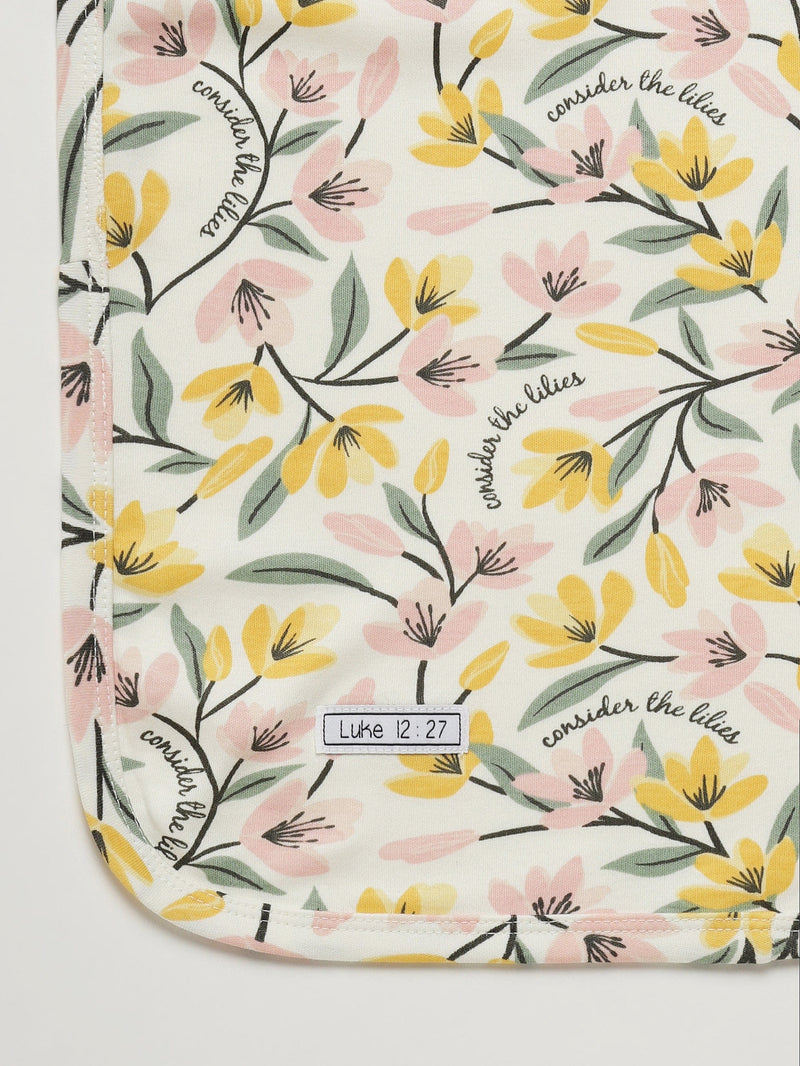 Holy Pals Blankets Consider the Lilies Swaddle Cotton