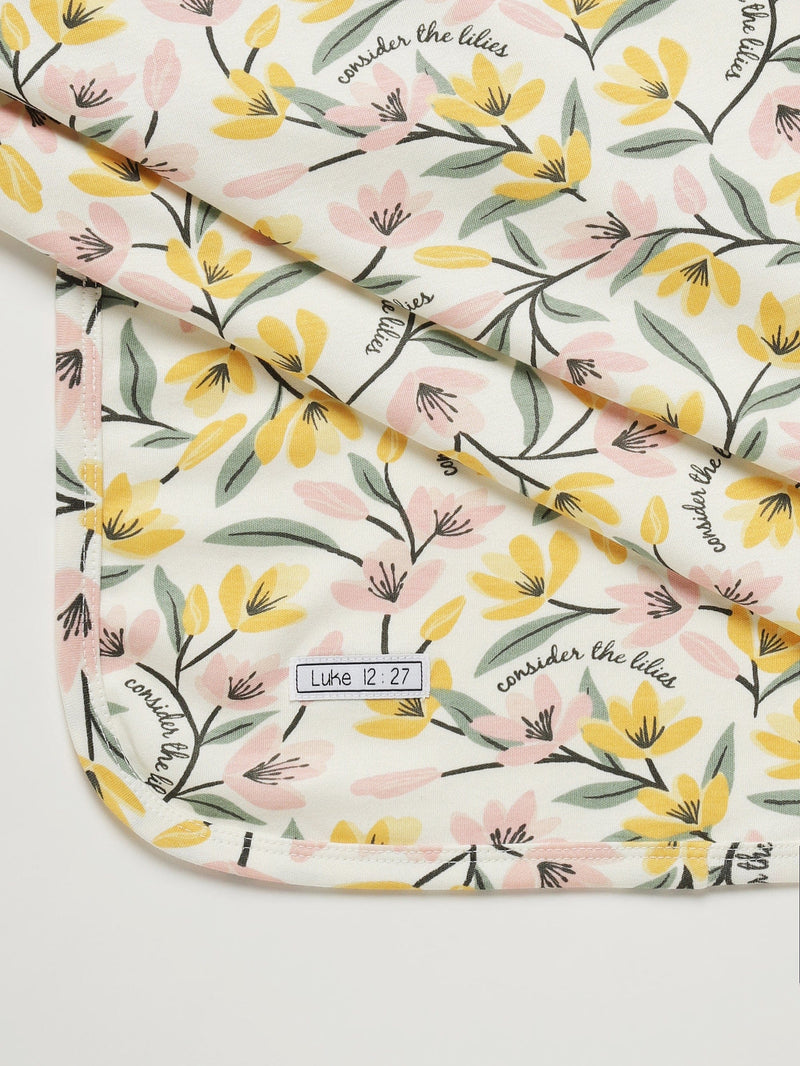 Holy Pals Blankets Consider the Lilies Swaddle Cotton