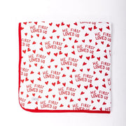 Holy Pals Blankets He First Loved Us Red Blanket Cotton