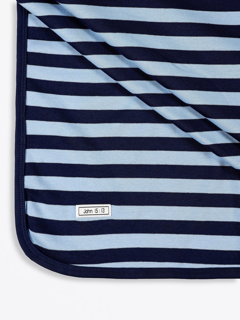 Holy Pals Blankets No Greater Love Blue Swaddle Cotton