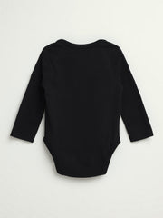 Holy Pals Bodysuit Black Prayer Pocket Long Sleeve Bodysuit Cotton