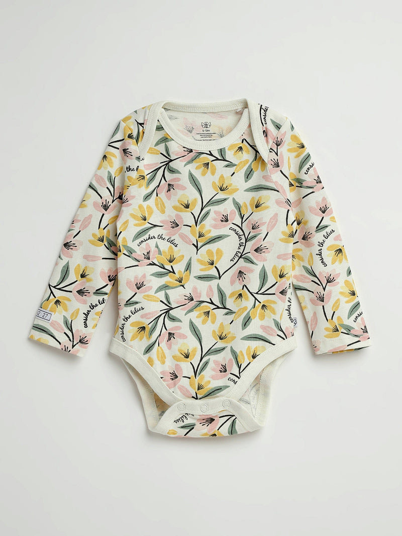 Holy Pals Bodysuit Consider the Lilies Long Sleeve Bodysuit Cotton