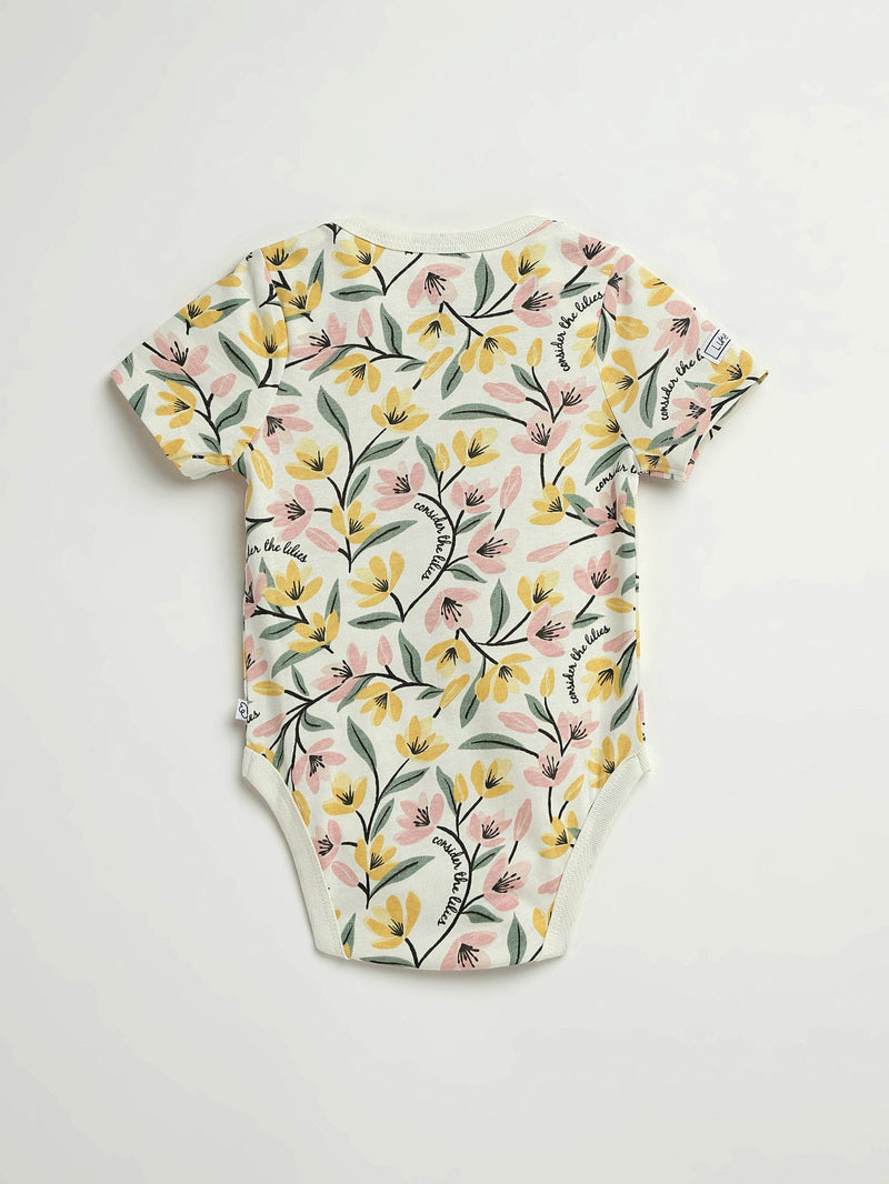 Holy Pals Bodysuit Consider the Lilies Short Sleeve Bodysuit Cotton