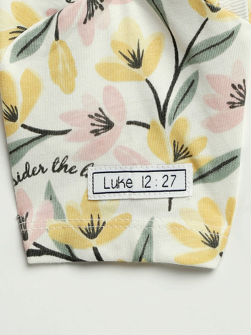 Holy Pals Bodysuit Consider the Lilies Short Sleeve Bodysuit Cotton