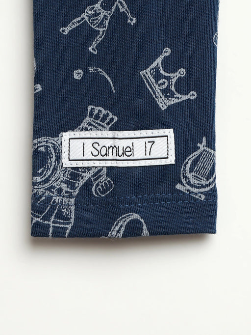 Holy Pals Bodysuit David & Goliath Sailor Blue Long Sleeve Bodysuit Cotton