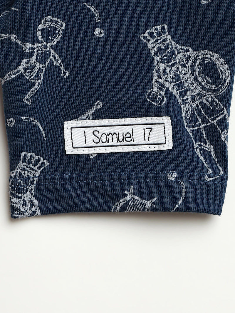 Holy Pals Bodysuit David & Goliath Sailor Blue Short Sleeve Bodysuit Cotton