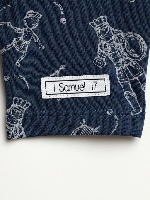 Holy Pals Bodysuit David & Goliath Sailor Blue Short Sleeve Bodysuit Cotton