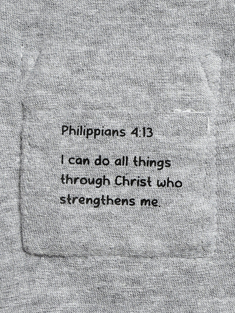 Holy Pals Bodysuit Heather Grey Prayer Pocket Long Sleeve Bodysuit Cotton