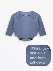Holy Pals Bodysuit Infinity Prayer Pocket Long Sleeve Bodysuit Cotton