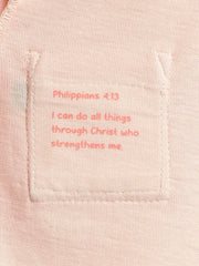 Holy Pals Bodysuit Pink Prayer Pocket Short Sleeve Bodysuit Cotton