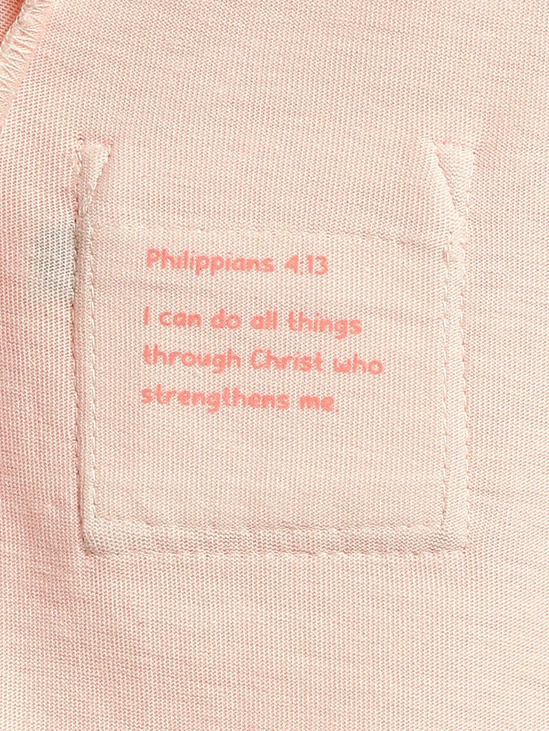 Holy Pals Bodysuit Pink Prayer Pocket Short Sleeve Bodysuit Cotton
