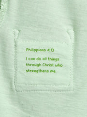 Holy Pals Bodysuit Pistachio Prayer Pocket Short Sleeve Bodysuit Cotton