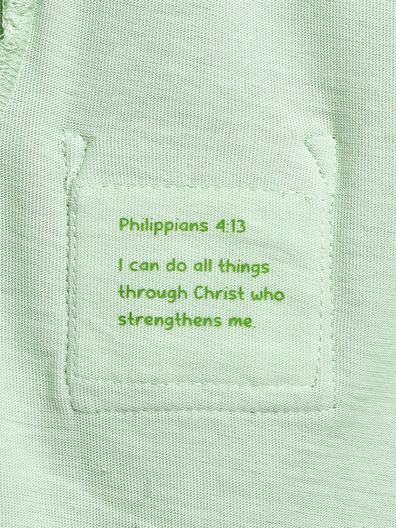 Holy Pals Bodysuit Pistachio Prayer Pocket Short Sleeve Bodysuit Cotton