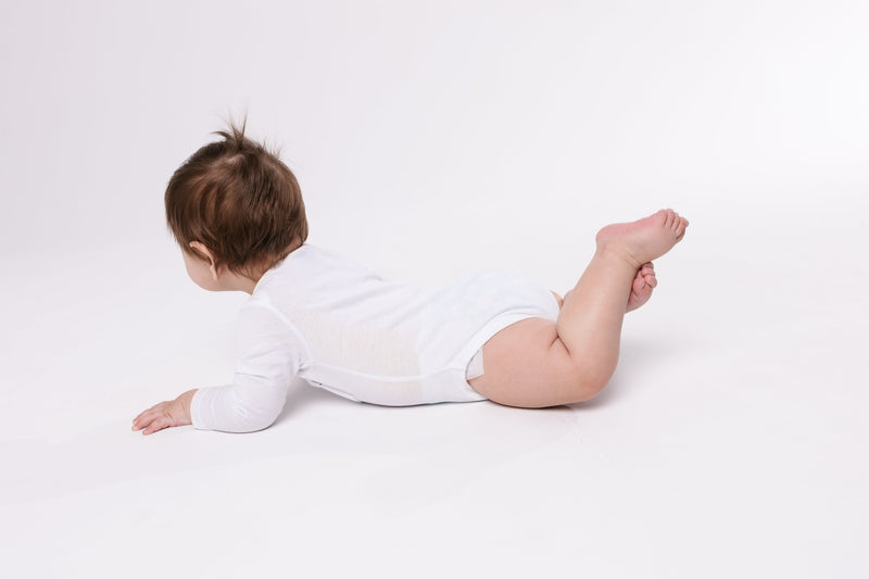 Holy Pals Bodysuit White Prayer Pocket Long Sleeve Bodysuit Cotton