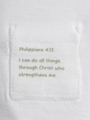 Holy Pals Bodysuit White Prayer Pocket Long Sleeve Bodysuit Cotton