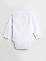 Holy Pals Bodysuit White Prayer Pocket Long Sleeve Bodysuit Cotton