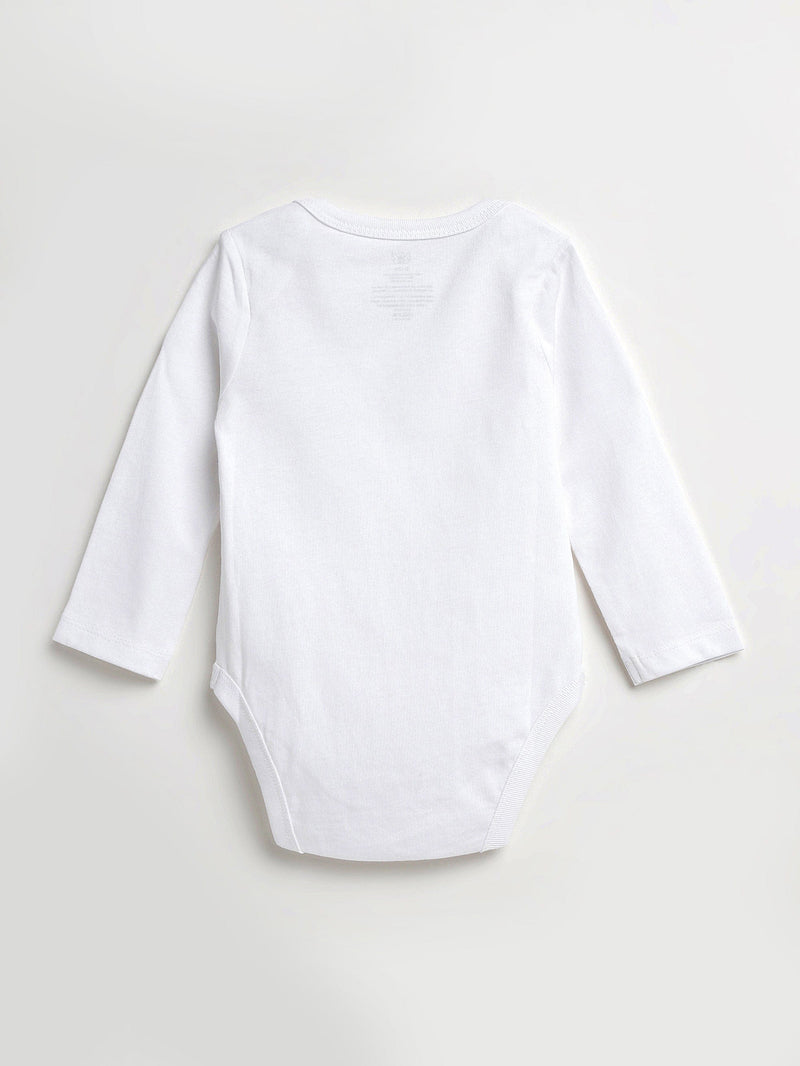 Holy Pals Bodysuit White Prayer Pocket Long Sleeve Bodysuit Cotton