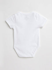Holy Pals Bodysuit White Prayer Pocket Short Sleeve Bodysuit Cotton
