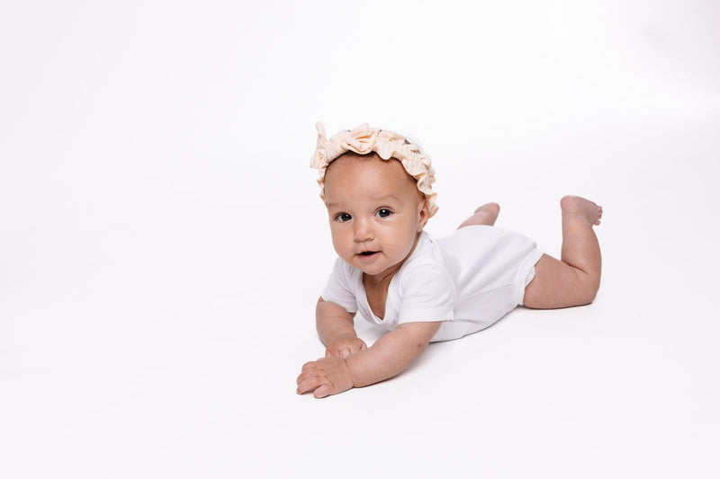 Holy Pals Bodysuit White Prayer Pocket Short Sleeve Bodysuit Cotton