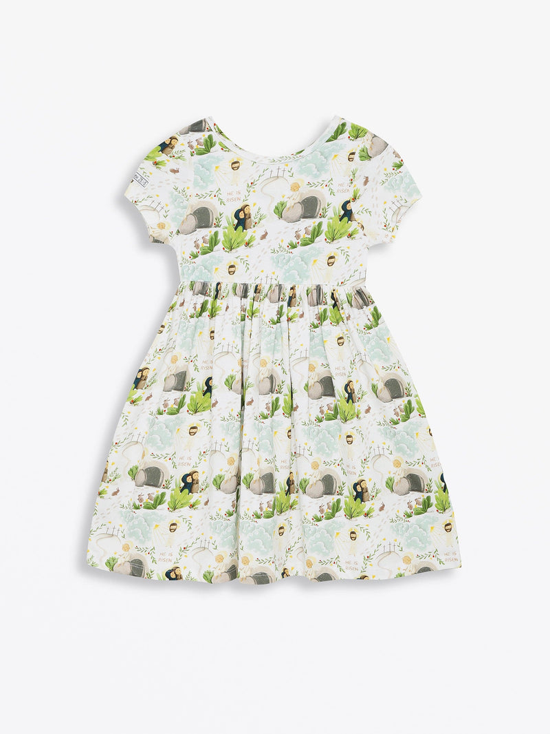 Holy Pals Dress He Is Risen Short Sleeve Twirl Dress Cotton