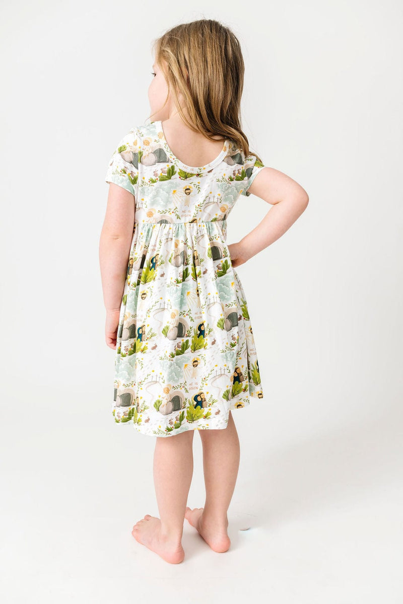 Holy Pals Dress He Is Risen Short Sleeve Twirl Dress Cotton