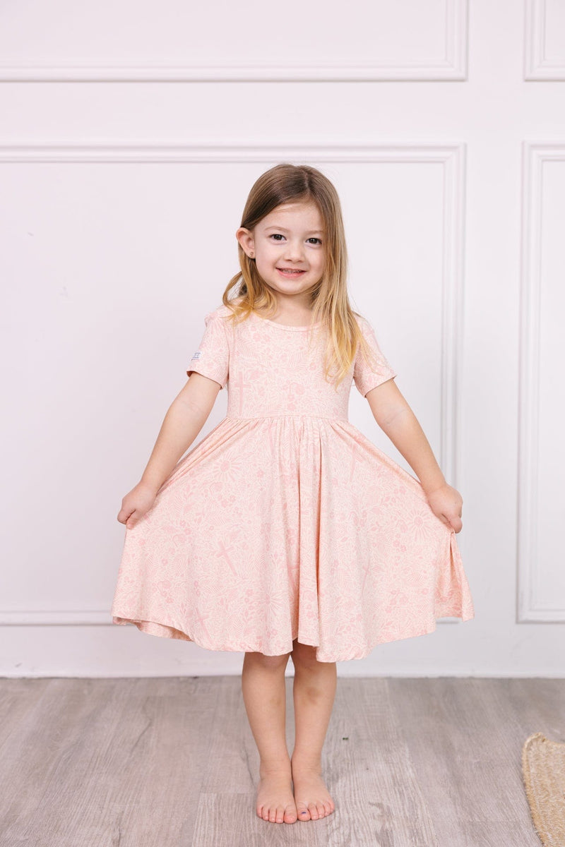 Holy Pals Dress Salvation Garden Pink Twirl Dress Bamboo