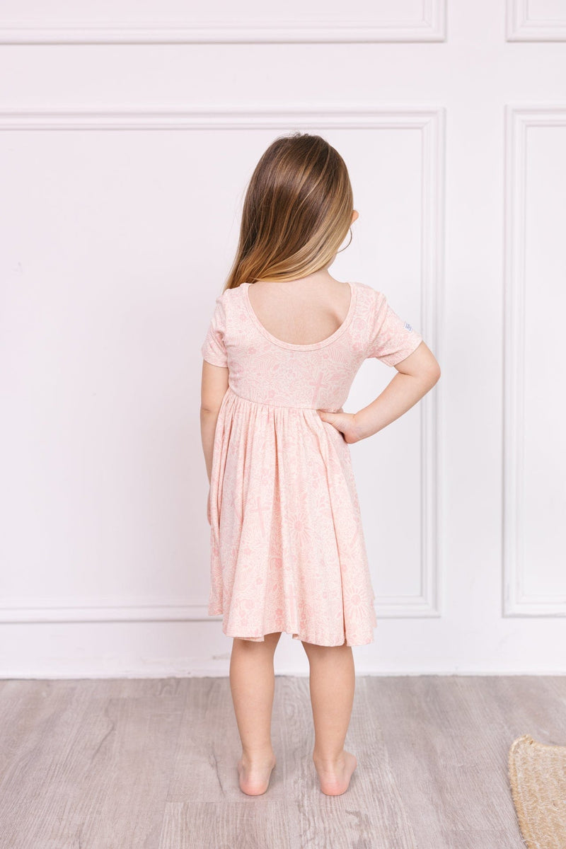 Holy Pals Dress Salvation Garden Pink Twirl Dress Bamboo