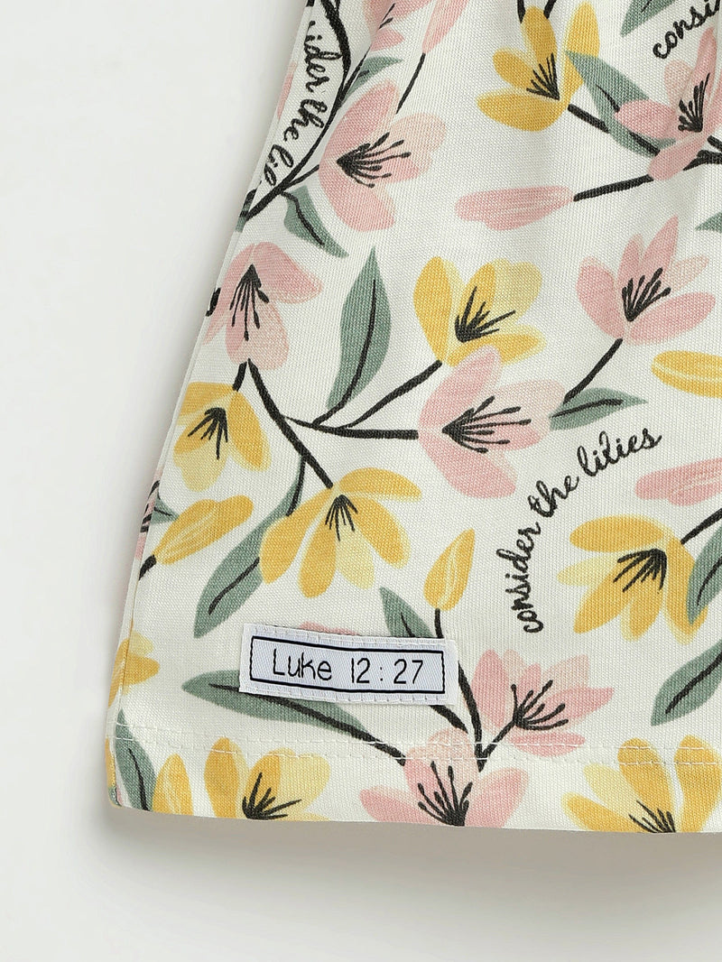 Holy Pals Dresses Consider the Lilies Short Sleeve Twirl Dress Bodysuit Cotton