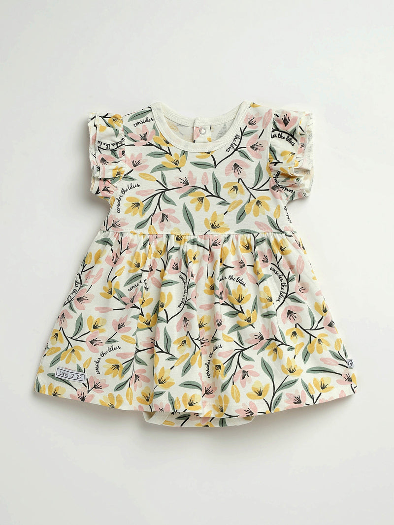 Holy Pals Dresses Consider the Lilies Short Sleeve Twirl Dress Bodysuit Cotton